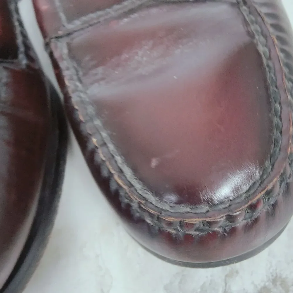 Cole Haan Men's Pinch Burgundy Leather Slip On Penny Loafers, Sz 10